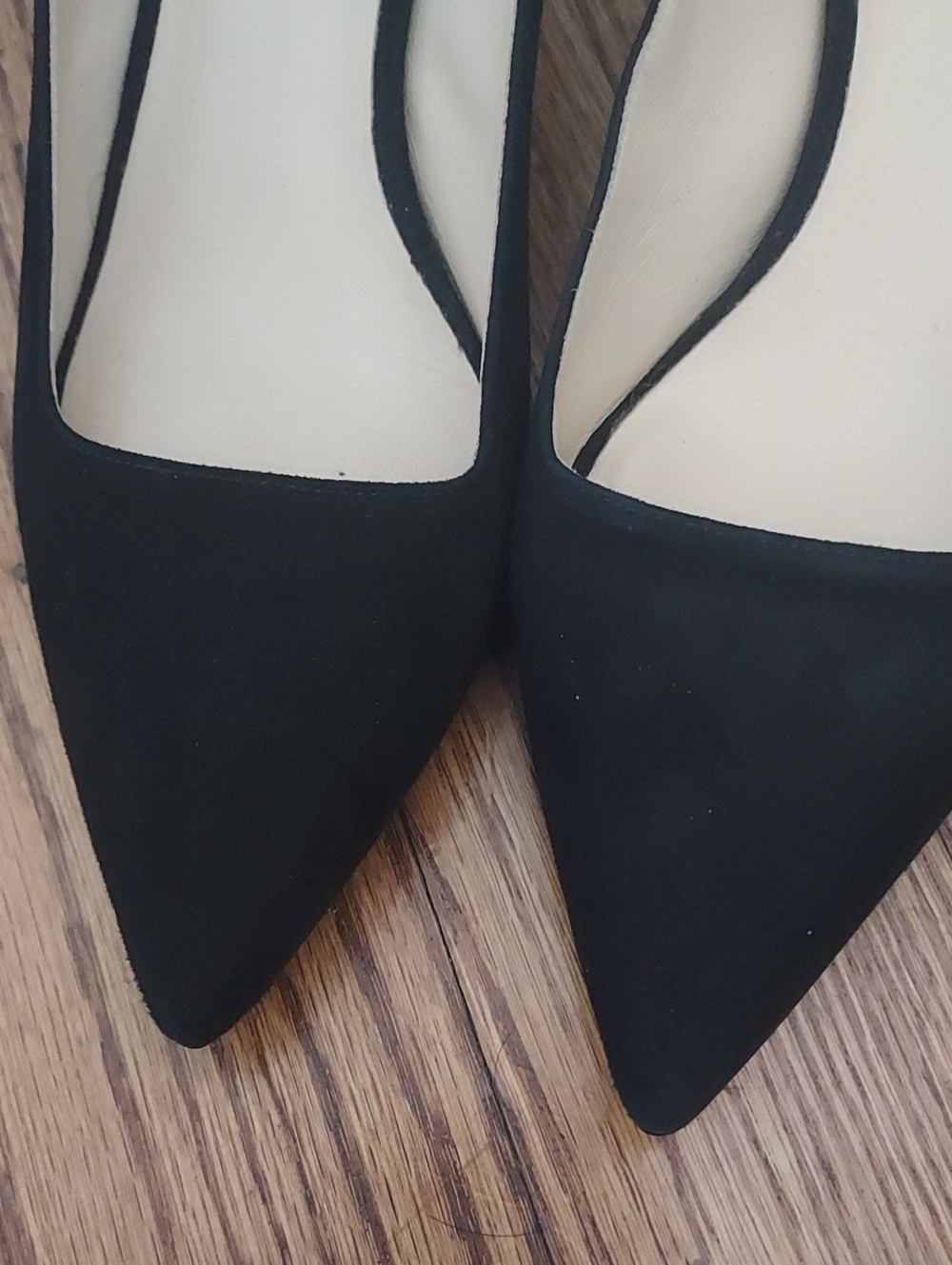 Everlane Kitten Heels Pointed Toe Black Suede 2" - Picture 10 of 10